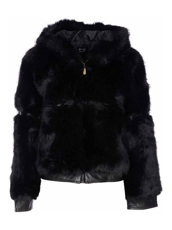 v°73: 毛皮＆シアリングコート - 毛皮/ムートンコート - 黒