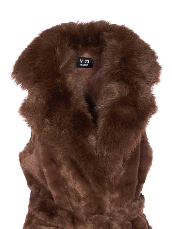 Brown Penny Faux Fur Vest shop online: v°73