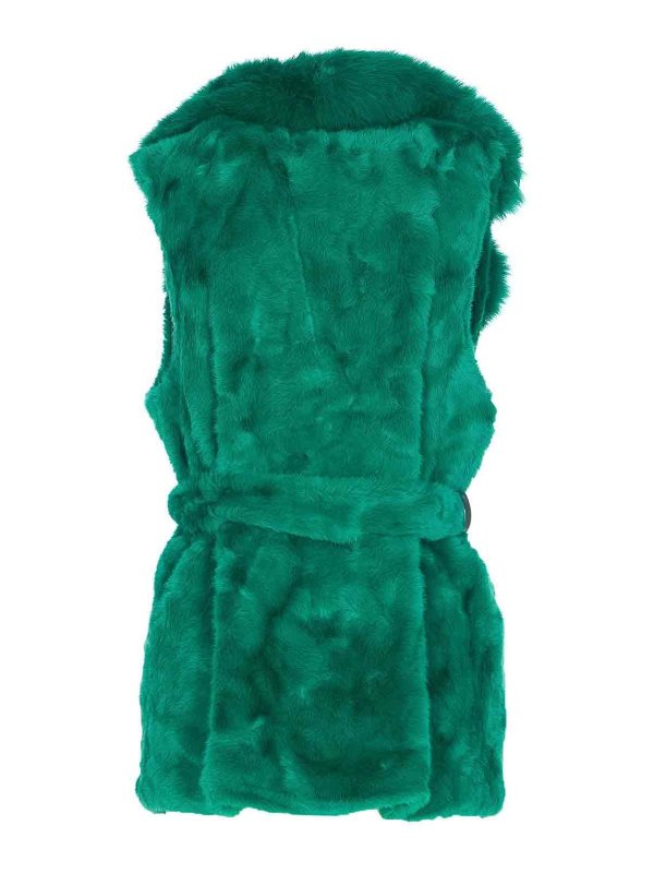 v°73: vests online - Green Penny Faux Fur Vest