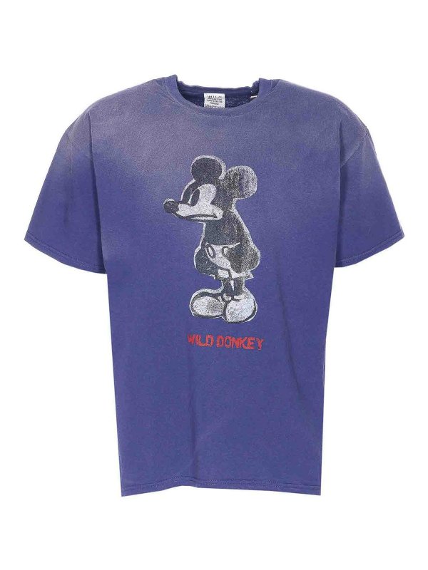 WILD DONKEY: crew necks - Blue Angry T-Shirt