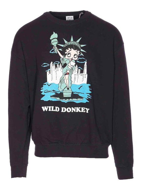 WILD DONKEY: crew necks - Black Betty Sweatshirt