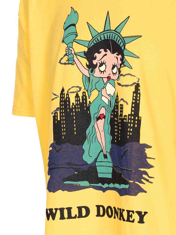 The Best Shops WILD DONKEY: crew necks - Yellow Betty Liberty T-Shirt