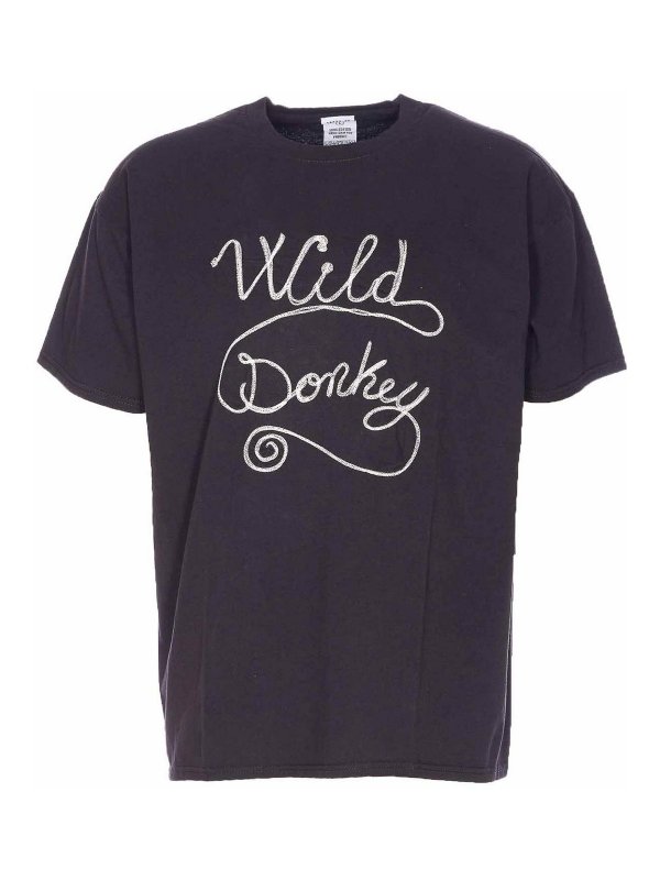 WILD DONKEY: crew necks - Black T-Shirt
