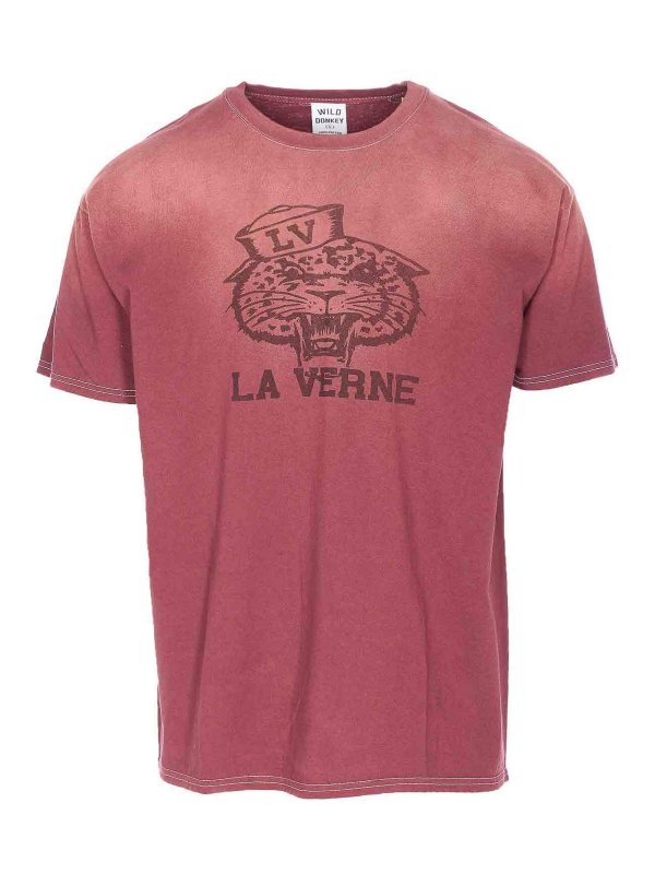WILD DONKEY: crew necks - Red La Verne T-Shirt