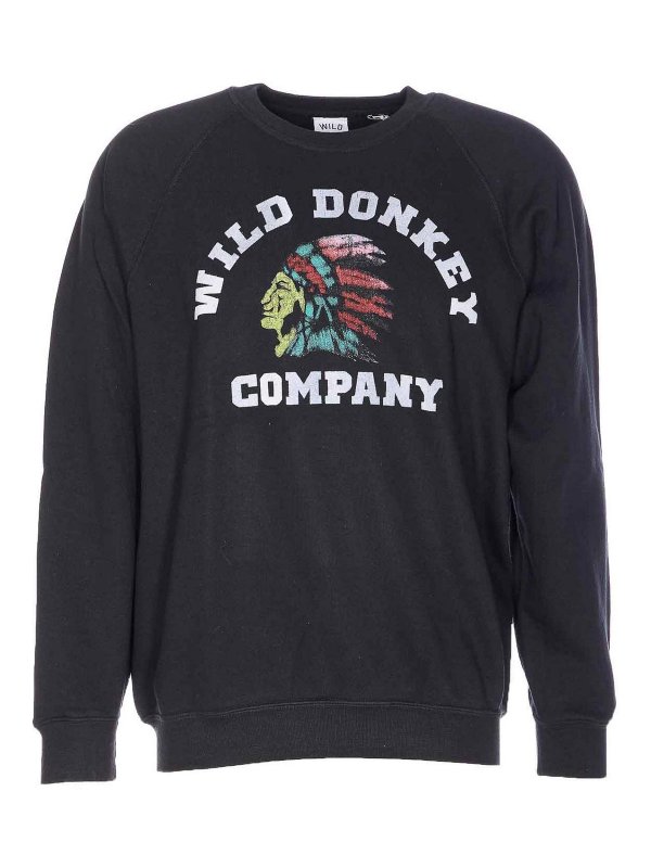 WILD DONKEY: crew necks - Black Sweatshirt