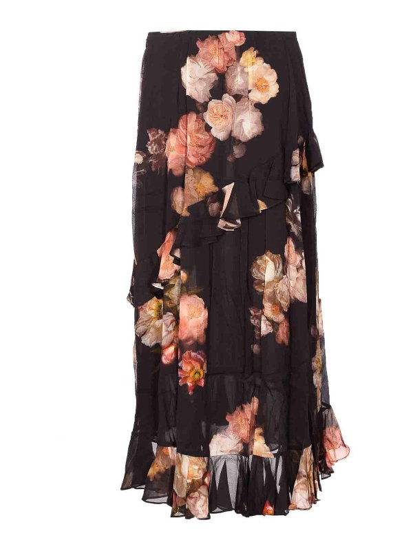 ZIMMERMANN: knee length dresses online - Russet Flora Hypnotic Midi Dress