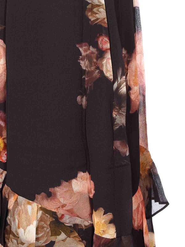 The Best Shops ZIMMERMANN: knee length dresses - Russet Flora Hypnotic Midi Dress