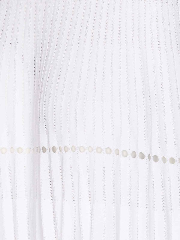 The Best Shops Alaïa: crew necks - White Pleated Dress