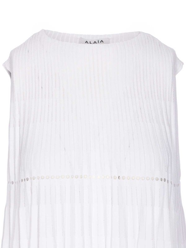 White Pleated Dress shop online: Alaïa