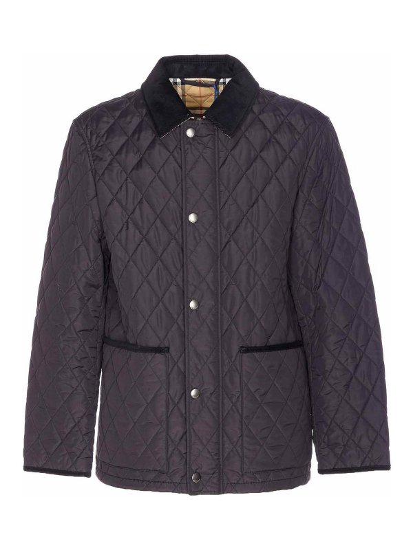 BURBERRY: padded jackets - Black Haddington Quilted Jacket