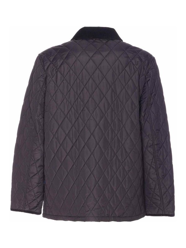 BURBERRY: padded jackets online - Black Haddington Quilted Jacket
