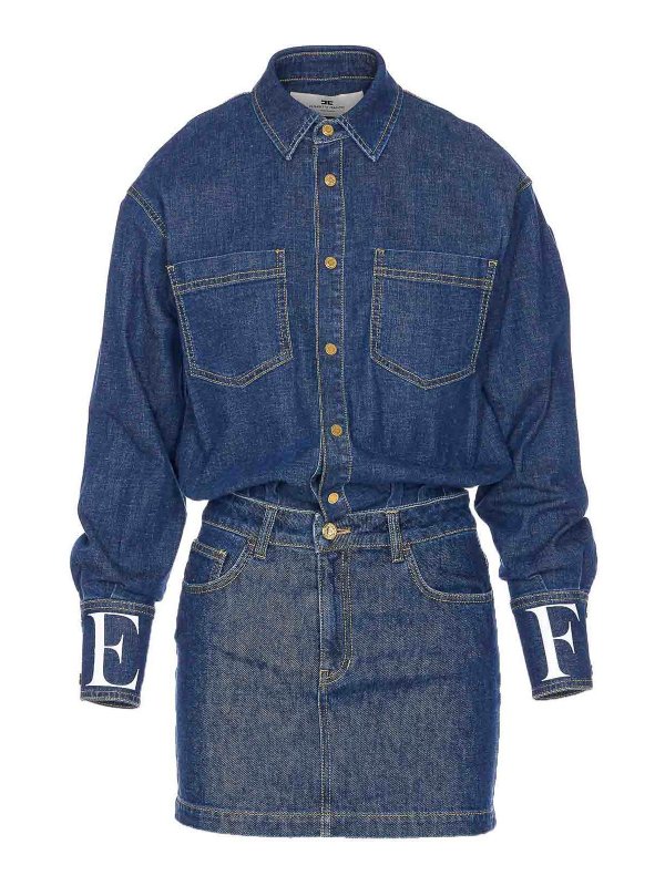 ELISABETTA FRANCHI: Kurze Kleider - Kurzes Kleid - Blau