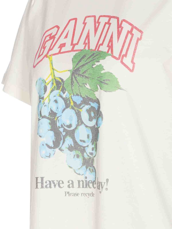 The Best Shops GANNI: crew necks - Grapes Logo T-Shirt