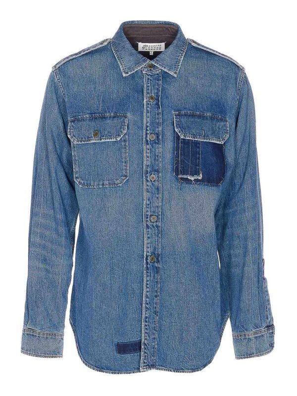Maison Margiela: Camisas - Camisa - Azul