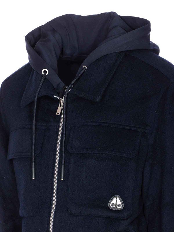 The Best Shops MOOSE KNUCKLES: shirts - Blue Snowdown Shirt Jacket