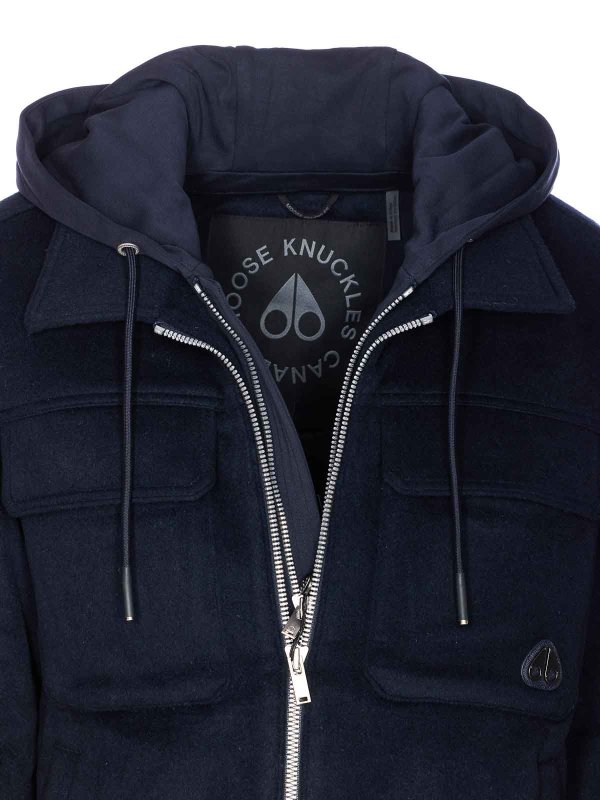 Blue Snowdown Shirt Jacket shop online: MOOSE KNUCKLES