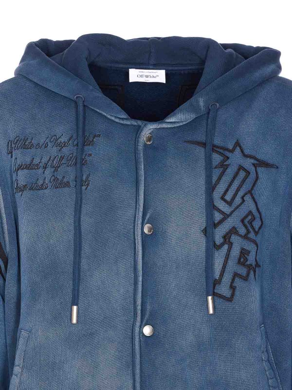 Blue Arrow Fleece Varsity Hoodie shop online: OFF-WHITE