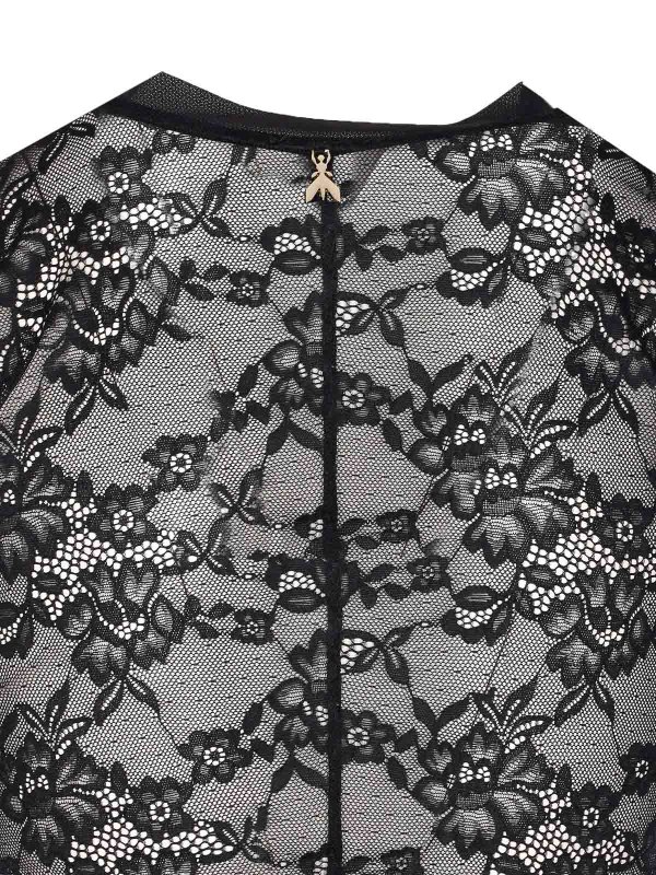 The Best Shops PATRIZIA PEPE: maglia collo rotondo - T-shirt a maniche lunghe in pizzo