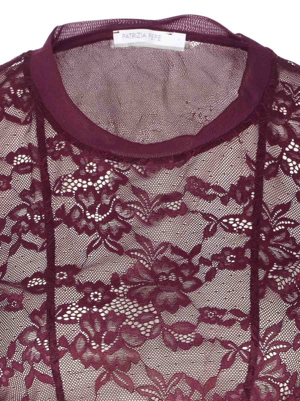 クルーネック - ダークレッド shop online: PATRIZIA PEPE