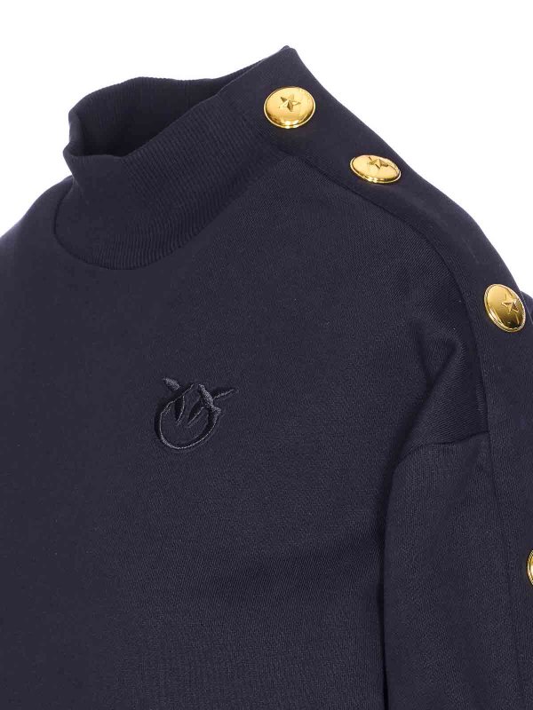 The Best Shops Pinko: crew necks - Blue Muesli Sweatshirt