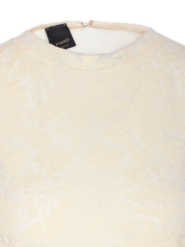 Pull Col Rond - Blanc shop online: Pinko