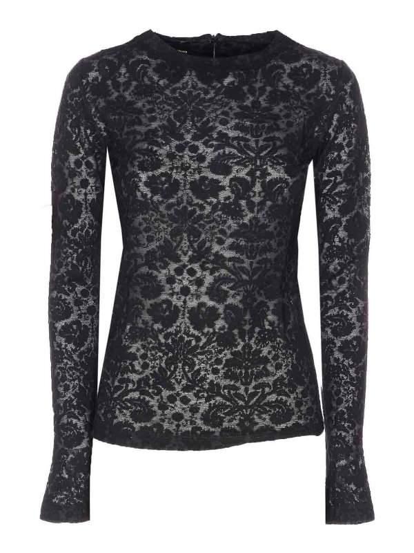 Pinko: crew necks - Black Marinara Sweater