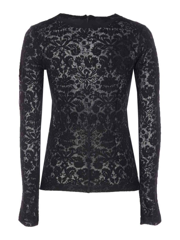 Pinko: crew necks online - Black Marinara Sweater