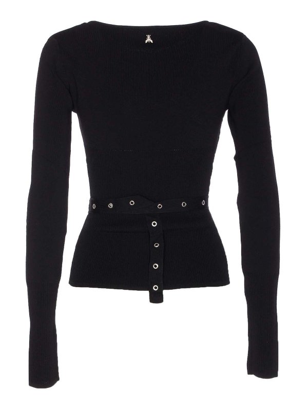 PATRIZIA PEPE: Strickpullover mit Rundhalsausschnitt online - Rundhalspullover - Schwarz