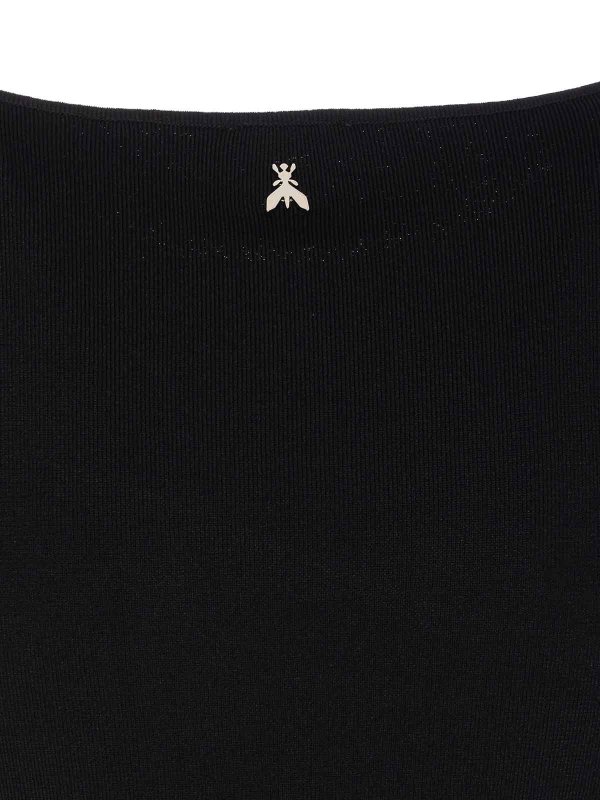The Best Shops PATRIZIA PEPE: Strickpullover mit Rundhalsausschnitt - Rundhalspullover - Schwarz