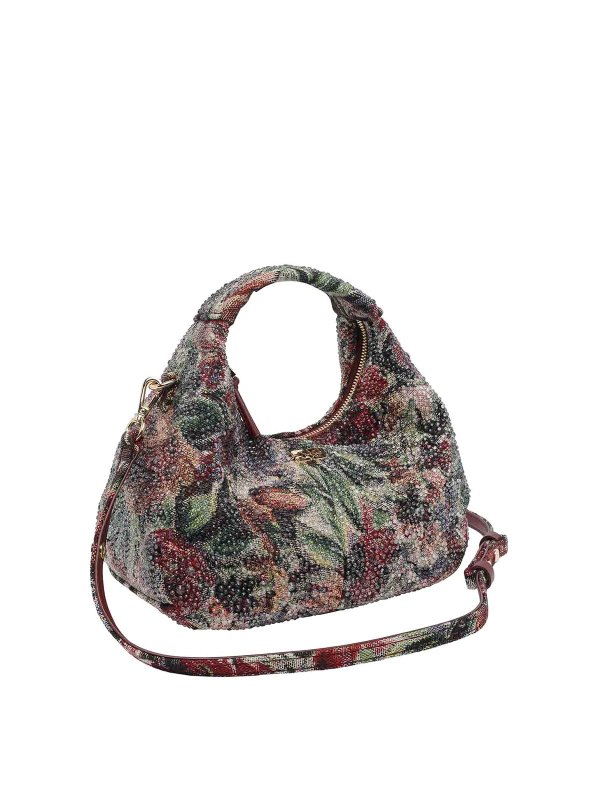 GANNI: shoulder bags online - Mini Tapestry Strass Hobo Bag