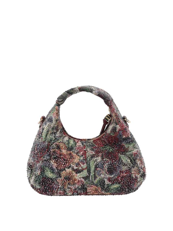 The Best Shops GANNI: shoulder bags - Mini Tapestry Strass Hobo Bag