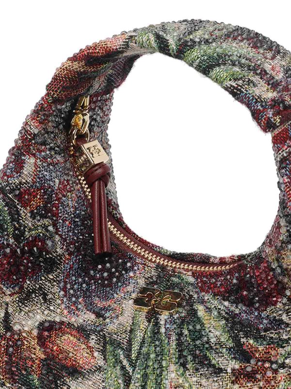 Mini Tapestry Strass Hobo Bag shop online: GANNI