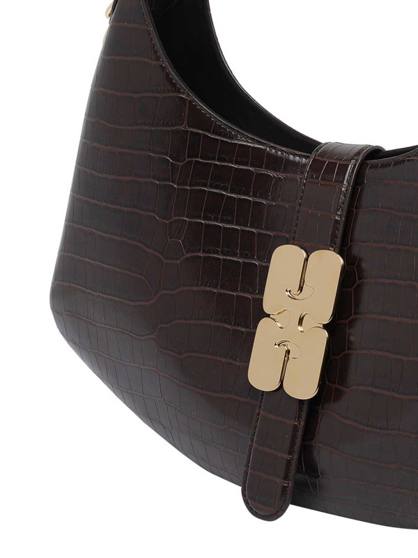 Small Croco Kat Shoulder Bag shop online: GANNI