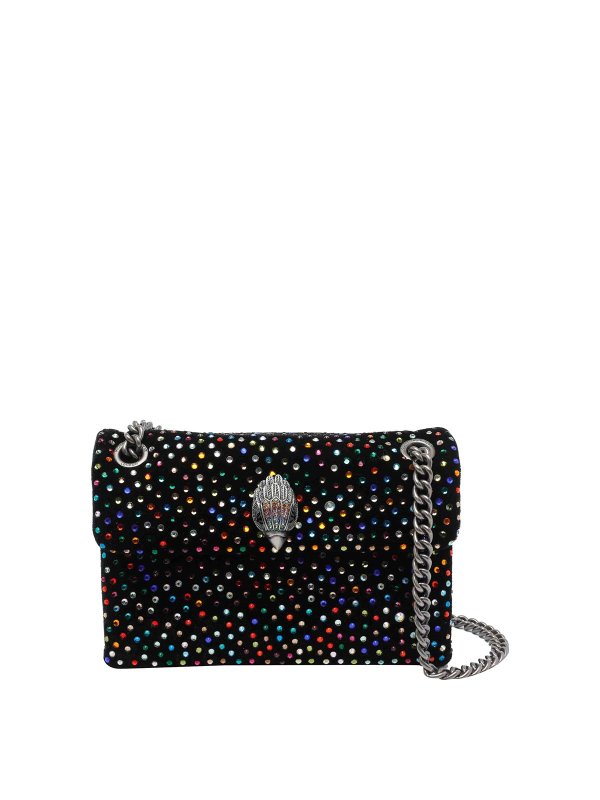 KURT GEIGER: cross body bags - Mini Velvet Kensington Crossbody Bag