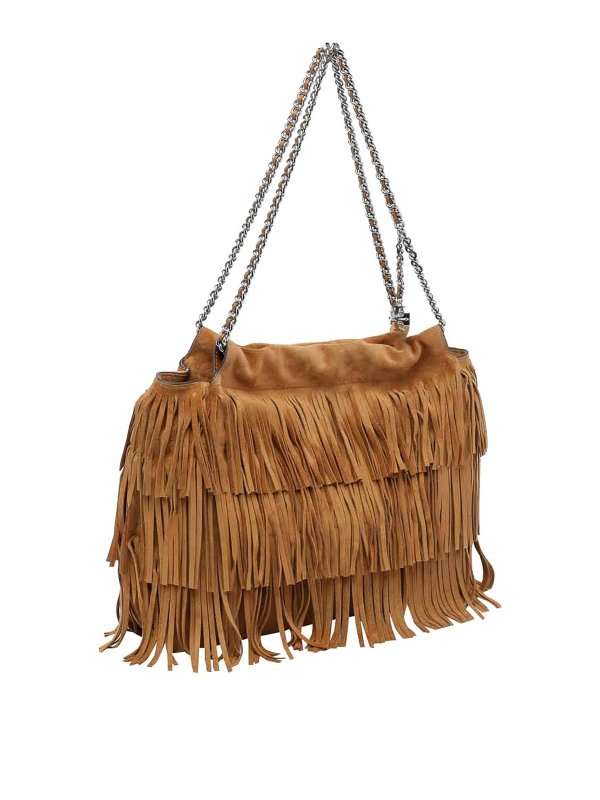TORY BURCH: shoulder bags online - Wild Tabacco Fleming Fringe Hobo Bag
