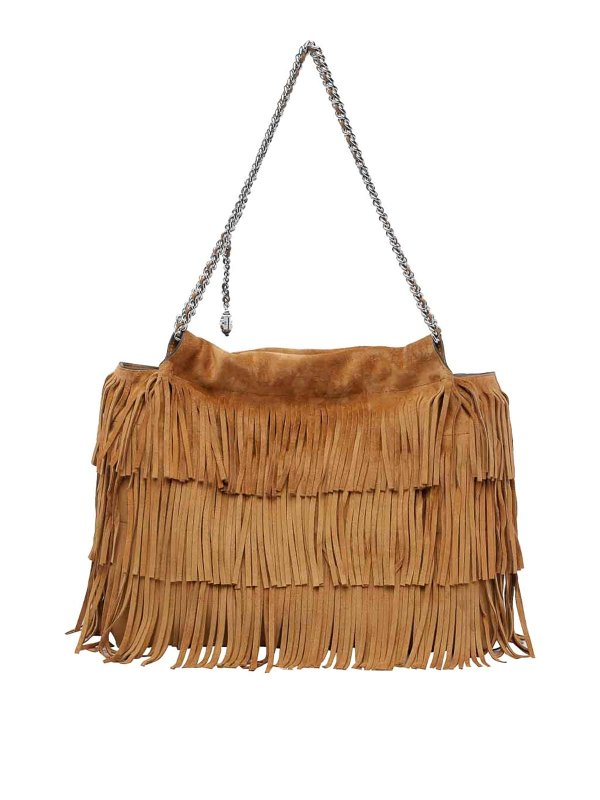 The Best Shops TORY BURCH: shoulder bags - Wild Tabacco Fleming Fringe Hobo Bag