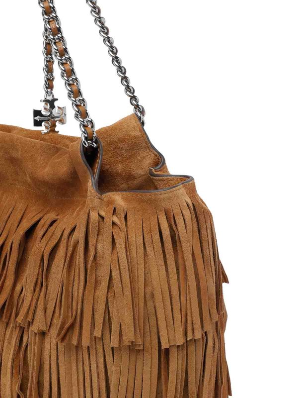 Wild Tabacco Fleming Fringe Hobo Bag shop online: TORY BURCH