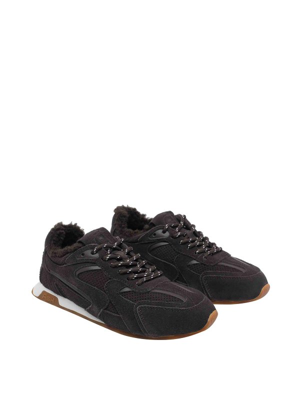 ASH: sneakers online - Scneaker in pelliccia Kasar marrone scuro