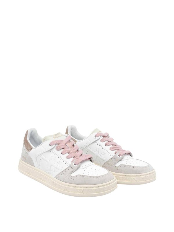 PREMIATA: trainers online - White And Pink Quinnd Sneakers