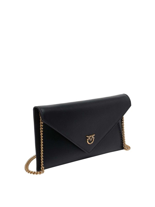 Pinko: flat shoes online - Black Mini Love Birds Flat Pochette