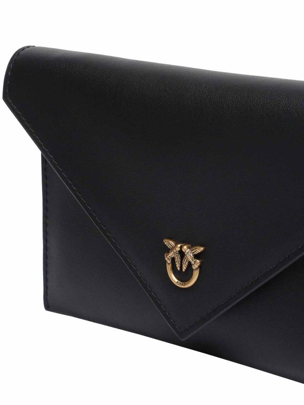 Black Mini Love Birds Flat Pochette shop online: Pinko