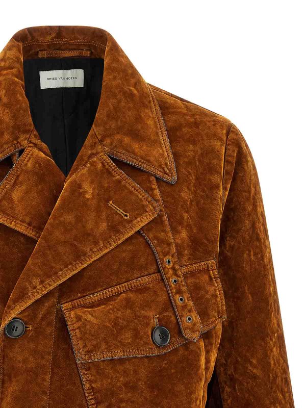 The Best Shops DRIES VAN NOTEN: casual jackets - Velvet Biker Jacket