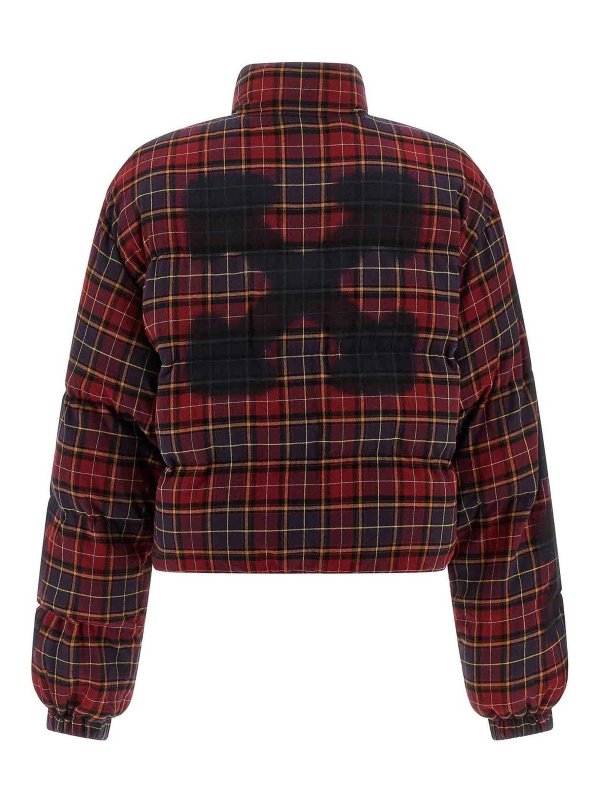 OFF-WHITE: giacche imbottite online - Piumino Flan Arrow Spray a quadri