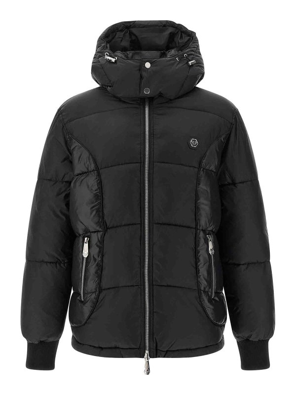 PHILIPP PLEIN: padded jackets - Logo Patch Down Jacket