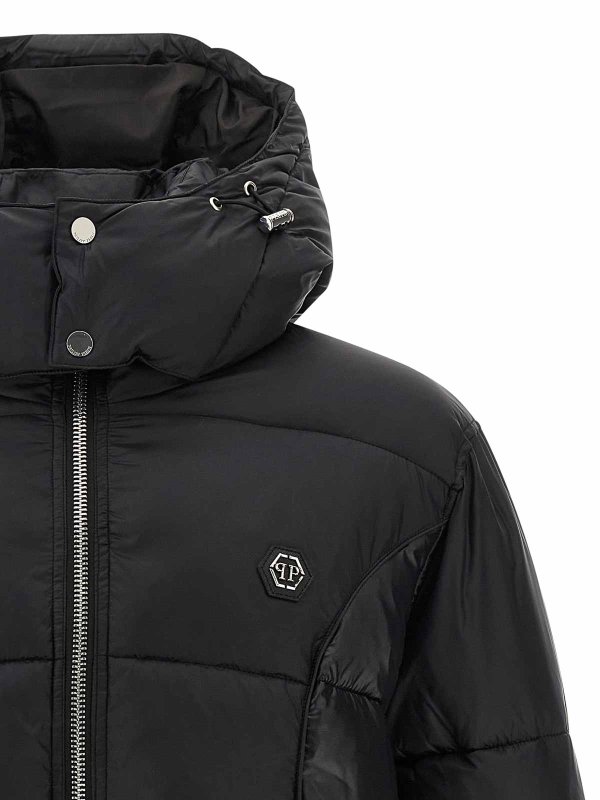 The Best Shops PHILIPP PLEIN: padded jackets - Logo Patch Down Jacket