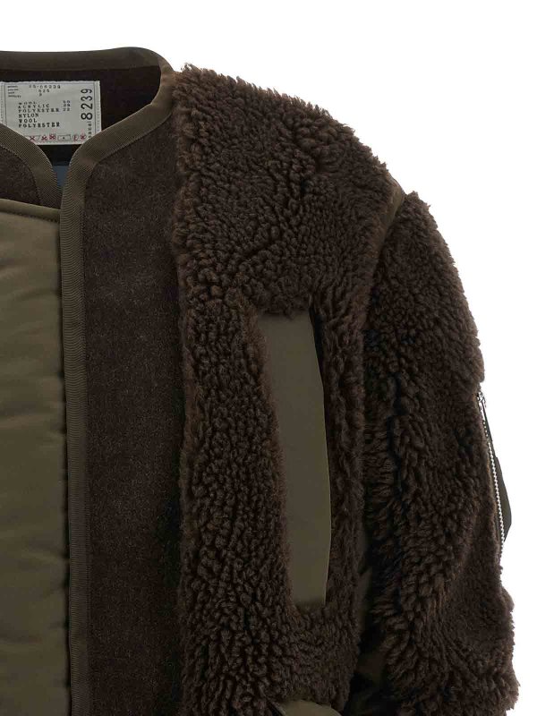 The Best Shops Sacai: bombers - Shearling Bomber Jacket