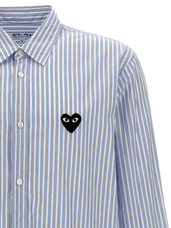 The Best Shops Comme des Garçons Play: shirts - Logo Patch Striped Shirt