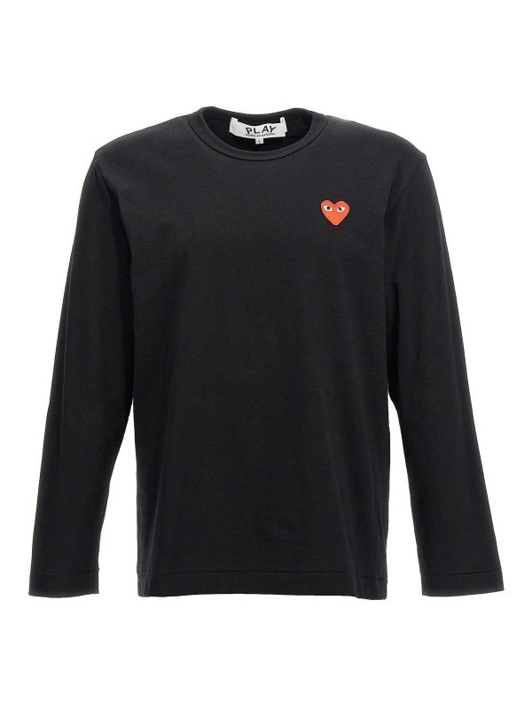 Comme des Garçons Play: T-shirts - T-Shirt - Schwarz