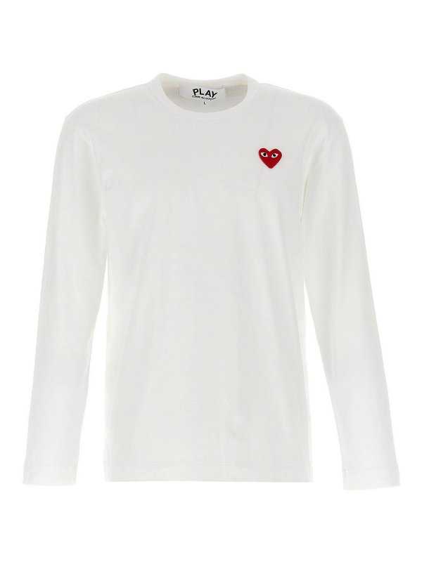 Comme des Garçons Play: T-shirts - T-Shirt - Weiß