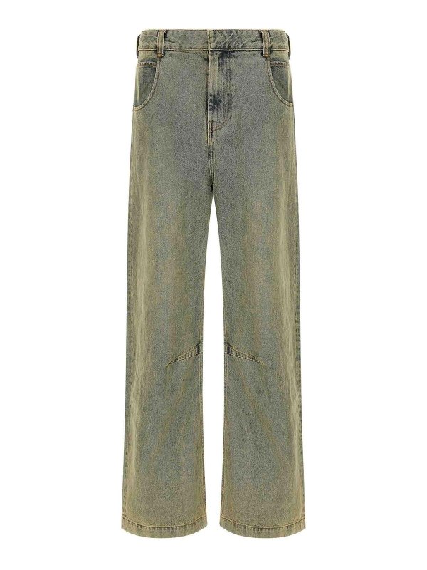 ENTIRE STUDIOS: straight leg jeans - Gem Surface Wave Jeans